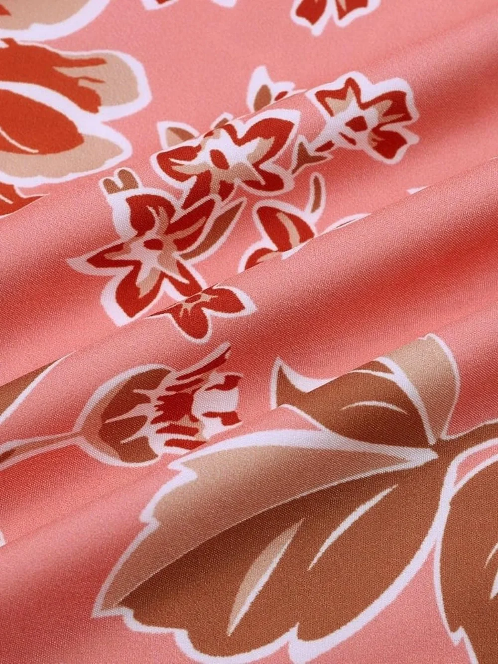 Smocked Halter Maxi Dress in Coral Pink Floral Size Medium - Picture 5 of 10